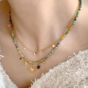 두줄체인목걸이 은하수 별자리 더블체인 레이어드 목걸이 두줄목걸이