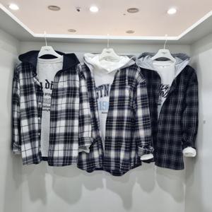 [행텐주니어]코튼 후드 체크 셔츠형 쟈켓14570-020-403-09