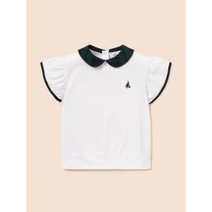 [TAG 49000원][빈폴키즈] 여아 체크 포인트 피케 티셔츠  화이트 (BI6342G031)