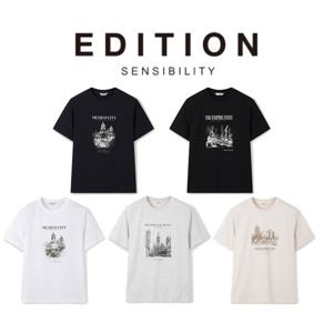 [에디션앤드지]26 SS 남자반팔티 시티투어 쿨코튼 그래픽 티셔츠 5종 1택 NEG2TR1931 DR448