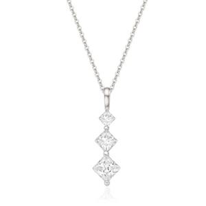 [티르리르]글로우 트리플 스톤 화이트 실버 목걸이 STNSSVW00811M