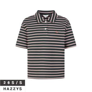 헤지스여성 HSTS6B322 [SET-UP] 피케 스트라이프 반팔 폴로 셔츠