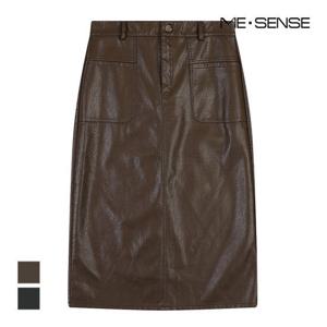[미센스]MARIO가죽 벨티드 스커트_MB4XSKM309A