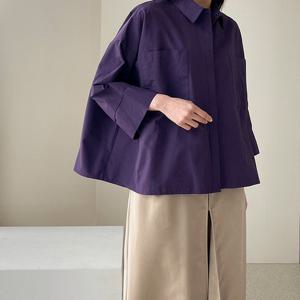 [어반프랑] 카인 빅포켓 히든버튼 8부 오버핏 언발 셔츠 남방