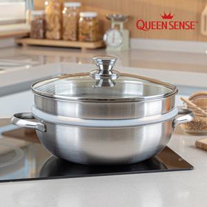 퀸센스 리파인드 찜기포함 양수웍 스텐 찜냄비 28cm 인덕션겸용