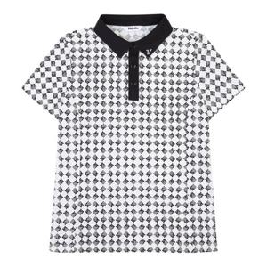 [볼빅어패럴] 여성 골프 나일론 프린트 카라 티셔츠 VLTSN592_BK