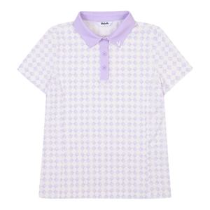 [볼빅어패럴] 여성 골프 나일론 프린트 카라 티셔츠 VLTSN592_VI