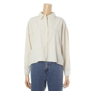 [페이지플린]스트라이프 크롭 긴팔 셔츠 (F4ABL003)