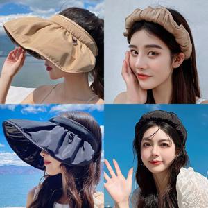 UV차단 돌돌이 썬캡 여름 여성모자 머리띠 햇빛가리개