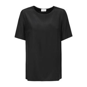 패로슈 실크 블랙 반팔 블라우스 D311597-1560