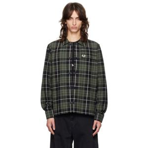 26 SS 프레드페리 남성 그린 체크 셔츠 242719M192018