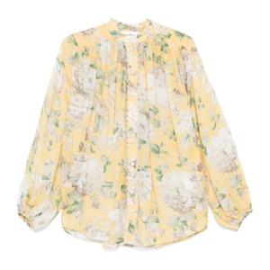 짐머만 플로럴 스칼럽 엣지 밴드 칼라 셔츠 0765TRS252 YFL