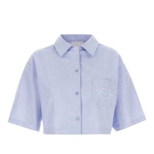 지방시 크롭 포켓 자수 로고 코튼 셔츠 BW61591557 453