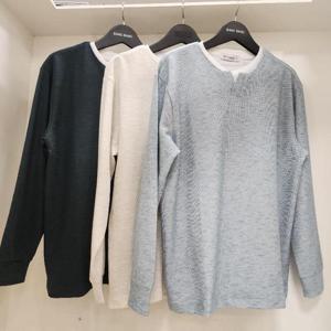 뱅뱅 HC15 뱅뱅 봄 빅사이즈 남성 목라인 이중 헨리넥 소매 시보리 긴팔 티셔츠 BTL118