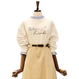 [나인스텝]프릴 줄지 맨투맨 N25NT5109