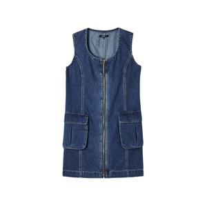 [랩]앞지퍼 건빵 포켓 민소매 데님원피스(AQ2DO565)