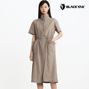 블랙야크 여성 루클라 스트링 반팔 원피스 나일론 롱 집업 플레어 1BYOPMU501