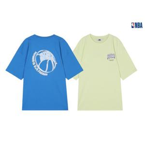 남녀공용 엔비에이 등판 3D 전사 그래픽 반팔 티셔츠 N222TS041Z