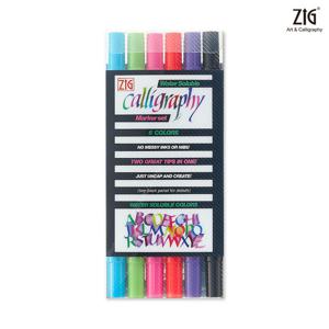 지그 캘리그라피 3100 트윈팁 6색세트