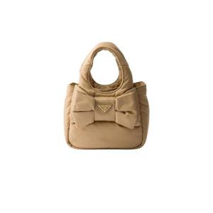 프라다 패디드 리나일론 미니백 보우 카멜 브라운 1BA359-RP0C-F0040