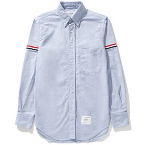 25 FW 톰브라운 트리컬러 스트라이프 암 밴드 블루 옥스포드 셔츠 MWL150E 06177 480