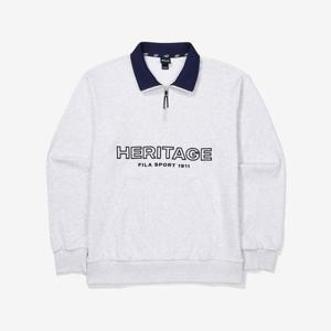 [휠라]빅로고 면혼방 반집업 맨투맨 (FS2POF3106X_WTM)