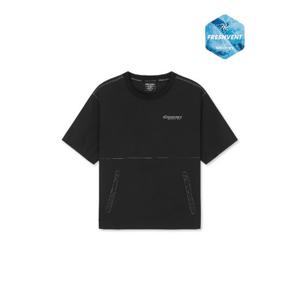 디스커버리키즈반팔티 AQS DKTR75053-BKS 키즈 프레시벤트 경량 우븐 아웃도어 트레이닝 반팔티셔츠