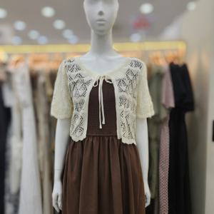 [플라스틱아일랜드]크로쉐 반팔 리본가디건 PR7XB3G7_DJ