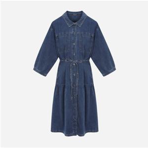 [써스데이아일랜드](T256MOP132W)풀오픈 셔츠형 데님 원피스