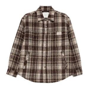 던스트 체크 패턴 스냅 버튼 릴렉스 셔츠 UDJU5C112 W2