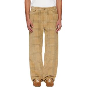 26 SS 버버리 남성 베이지 체크 코듀로이 슬랙스 252376M191003