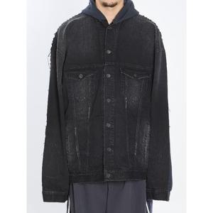 발렌시아가 오버사이즈 레이어드 후드 데님 재킷 850703 TTW67
