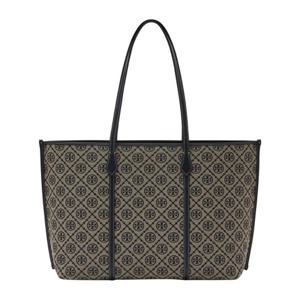 토리버치 T-모노그램 코튼 쇼퍼백 174279 405 TORY NAVY