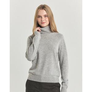 헤지스 여성 24FW 클리어런스스테디셀러캐시미어100% 라이트그레이 터틀넥 스웨터 WSSW4DC01G1