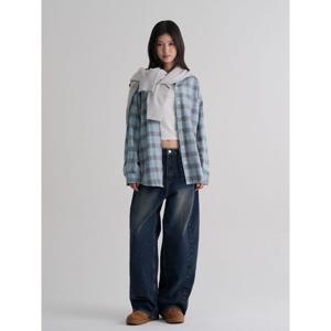 (356121CMJP) [에잇세컨즈] 절개 워싱 와이드 데님  블루