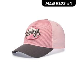 [MLB키즈 공식]26SS 스트릿 원형 와펜 메쉬캡 NY (Mg.Pink) 7ACPB0463-50PKM