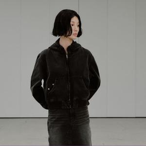 [플랙진]여성 빈티지 워시드 데님 후드 집업 (PJTI5JKT635)