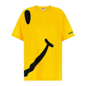 모스키노 스마일리 로고 코튼 저지 티셔츠 A07170541 1027