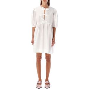 가니 타이 스트링 포플린 A라인 미니 원피스 F91706479 151