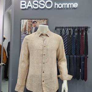 [바쏘옴므]심플 포인트배색 린넨셔츠WSZ1TT25