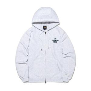 리후드집업 VQA LE2601HZ03LG 빈티지 레터링 후드 집업 라이트그레이