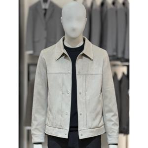 [바쏘옴므]비건 레더 스웨이드 카라 블루종 점퍼 WSZ1UA20A BG