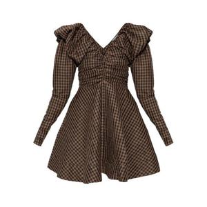 가니 미디 원피스 A1030108 925 TOBACCO BROWN