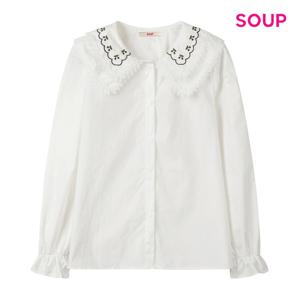 SOUP  체리 카라 자수 포인트 블라우스 (S62LS17)