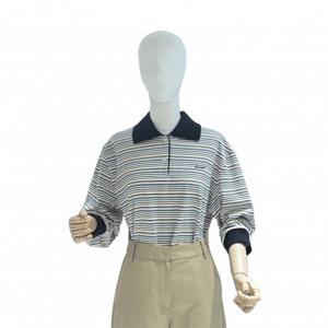 플라스틱아일랜드  카라 스트라이프 롱 티셔츠 (PS2CL362)