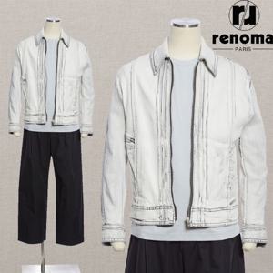 [레노마캐주얼][얼리버드]SS 봄여름 그레이 프리미엄 워싱 데님 트러커 점퍼 RQMABU05AJD