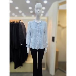 [플라스틱아일랜드]프릴넥 리본매듭 블라우스 PS7XA3B2_DJ