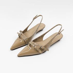 [신난다슈] 여성 구두 슬링백 힐 2cm 여자 스틸레토 펌프스 샌들 펀칭 키튼힐 LO264936 그레이