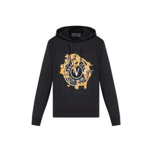 26 SS 베르사체 진스 꾸뛰르 로고 프린트 드로스트링 후드티 79GAIE01CF02E