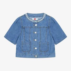 베스띠벨리 세이브존04 넥 진주 데님 크롭 자켓 BKJKE21510